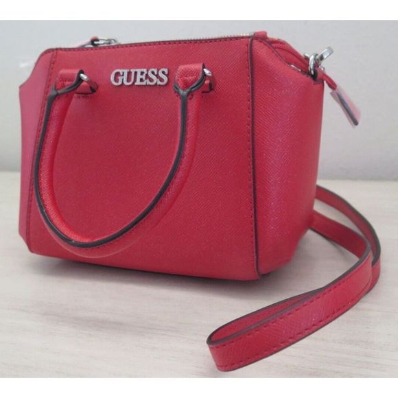 Guess SE801676 Women's Red Karlan Mini Crossbody Bag Purse Satchel - Picture 6 of 13